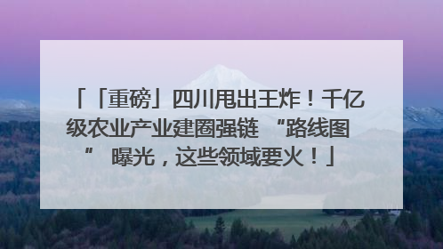 「重磅」四川甩出王炸！千亿级农业产业建圈强链 “路线图” 曝光，这些领域要火！