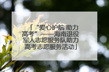 “爱心护航 助力高考”——海南退役军人志愿服务队助力高考志愿服务活动