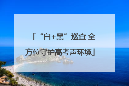 “白+黑”巡查 全方位守护高考声环境