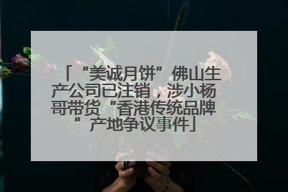 “美诚月饼”佛山生产公司已注销，涉小杨哥带货“香港传统品牌”产地争议事件