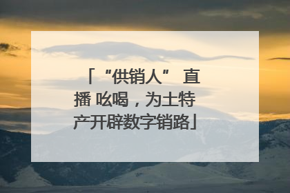 “供销人” 直播 吆喝，为土特产开辟数字销路