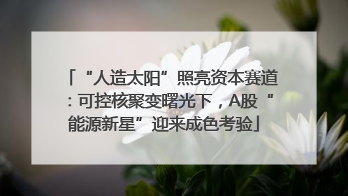 “人造太阳”照亮资本赛道：可控核聚变曙光下，A股“能源新星”迎来成色考验