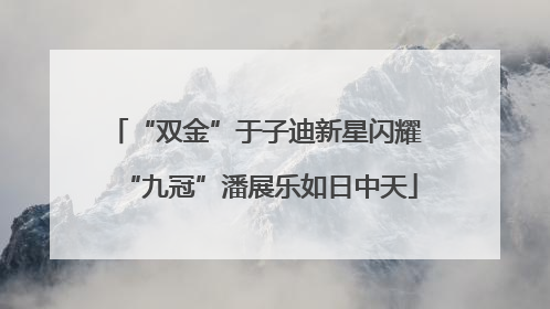“双金”于子迪新星闪耀 “九冠”潘展乐如日中天