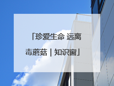 珍爱生命 远离毒蘑菇｜知识窗