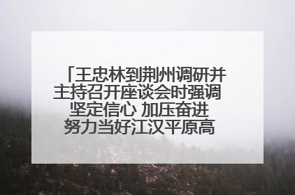 王忠林到荆州调研并主持召开座谈会时强调 坚定信心 加压奋进 努力当好江汉平原高质量发展排头兵