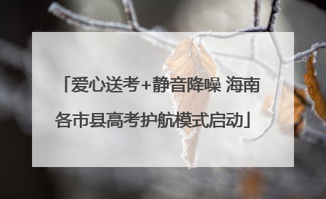 爱心送考+静音降噪 海南各市县高考护航模式启动