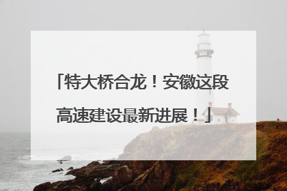 特大桥合龙！安徽这段高速建设最新进展！