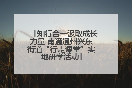 知行合一汲取成长力量 南通通州兴东街道“行走课堂”实地研学活动