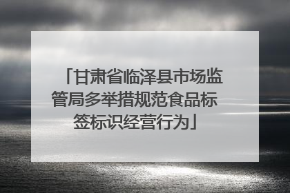 甘肃省临泽县市场监管局多举措规范食品标签标识经营行为