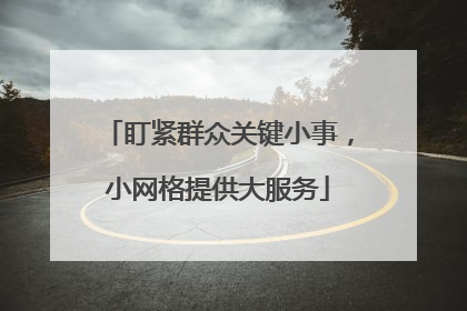 盯紧群众关键小事，小网格提供大服务