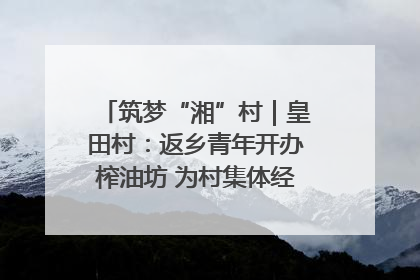 筑梦“湘”村｜皇田村：返乡青年开办榨油坊 为村集体经济“加油”