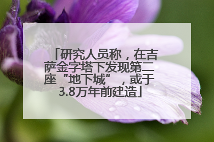 研究人员称，在吉萨金字塔下发现第二座“地下城”，或于3.8万年前建造
