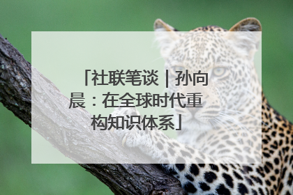 社联笔谈｜孙向晨：在全球时代重构知识体系