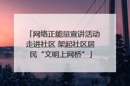 网络正能量宣讲活动走进社区 架起社区居民“文明上网桥”