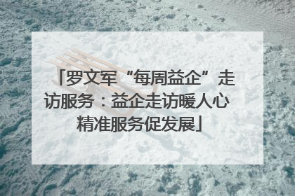 罗文军“每周益企”走访服务：益企走访暖人心 精准服务促发展
