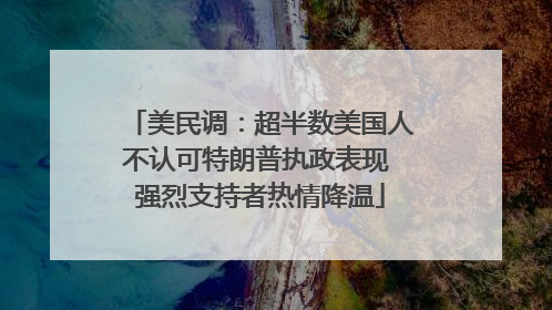 美民调：超半数美国人不认可特朗普执政表现 强烈支持者热情降温