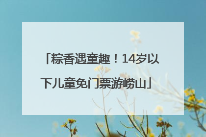 粽香遇童趣！14岁以下儿童免门票游崂山