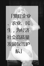 紧盯企业、农业、民生，为经济社会高质量发展保驾护航