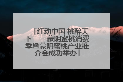 红动中国 桃醉天下——蒙阴蜜桃消费季暨蒙阴蜜桃产业推介会成功举办