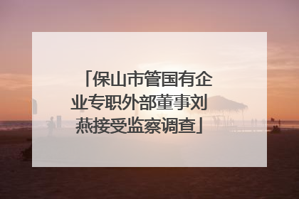 保山市管国有企业专职外部董事刘燕接受监察调查