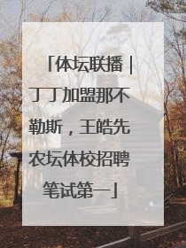 体坛联播｜丁丁加盟那不勒斯，王皓先农坛体校招聘笔试第一