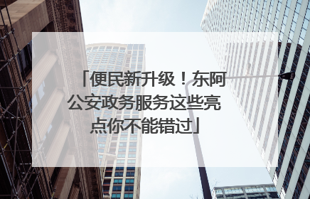 便民新升级！东阿公安政务服务这些亮点你不能错过