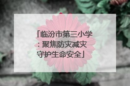 临汾市第三小学：聚焦防灾减灾 守护生命安全
