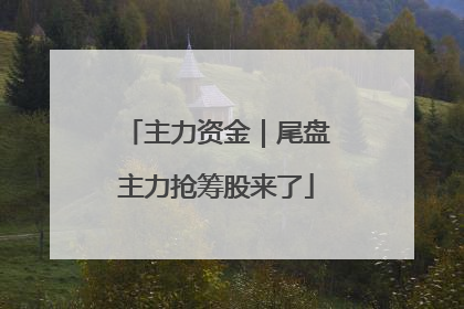 主力资金｜尾盘主力抢筹股来了