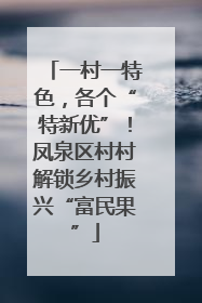 一村一特色，各个“特新优”！凤泉区村村解锁乡村振兴“富民果”
