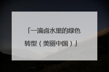一滴卤水里的绿色转型（美丽中国）