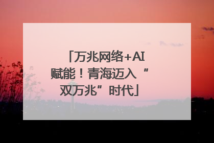 万兆网络+AI赋能！青海迈入“双万兆”时代