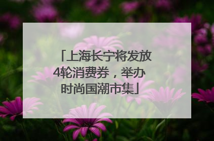 上海长宁将发放4轮消费券，举办时尚国潮市集