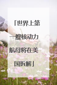 世界上第一艘核动力航母将在美国拆解