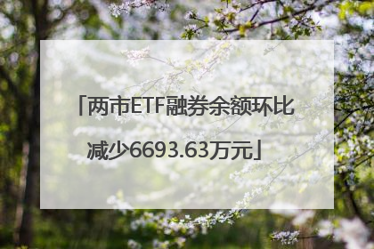 两市ETF融券余额环比减少6693.63万元