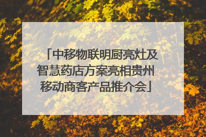 中移物联明厨亮灶及智慧药店方案亮相贵州移动商客产品推介会