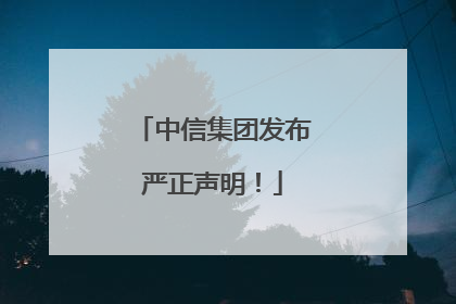 中信集团发布严正声明！