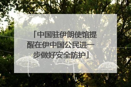 中国驻伊朗使馆提醒在伊中国公民进一步做好安全防护