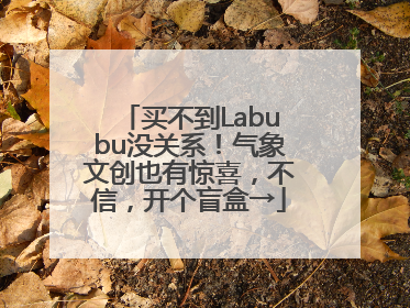 买不到Labubu没关系！气象文创也有惊喜，不信，开个盲盒→