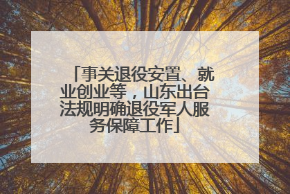 事关退役安置、就业创业等，山东出台法规明确退役军人服务保障工作