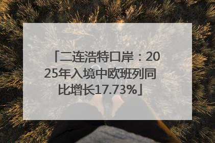 二连浩特口岸：2025年入境中欧班列同比增长17.73%