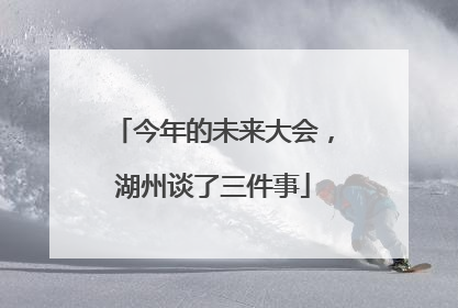 今年的未来大会，湖州谈了三件事