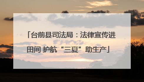 台前县司法局：法律宣传进田间 护航“三夏”助生产