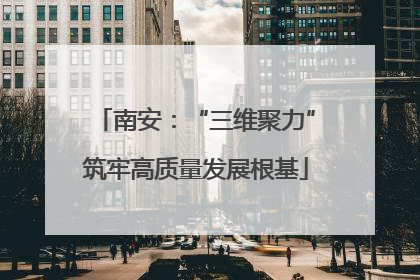 南安：“三维聚力”筑牢高质量发展根基