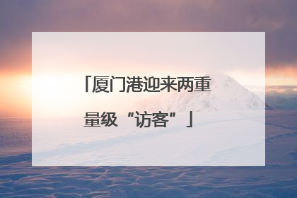 厦门港迎来两重量级“访客”