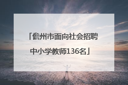 儋州市面向社会招聘中小学教师136名