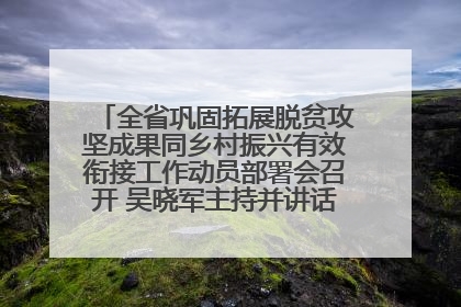 全省巩固拓展脱贫攻坚成果同乡村振兴有效衔接工作动员部署会召开 吴晓军主持并讲话 罗东川作安排部署