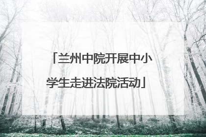 兰州中院开展中小学生走进法院活动