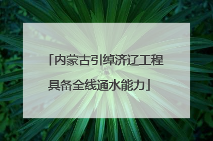 内蒙古引绰济辽工程具备全线通水能力
