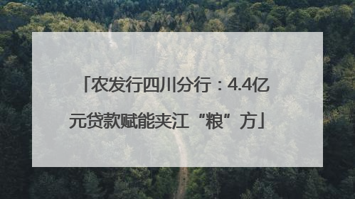 农发行四川分行：4.4亿元贷款赋能夹江“粮”方