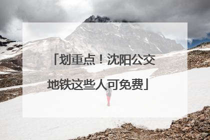 划重点！沈阳公交地铁这些人可免费